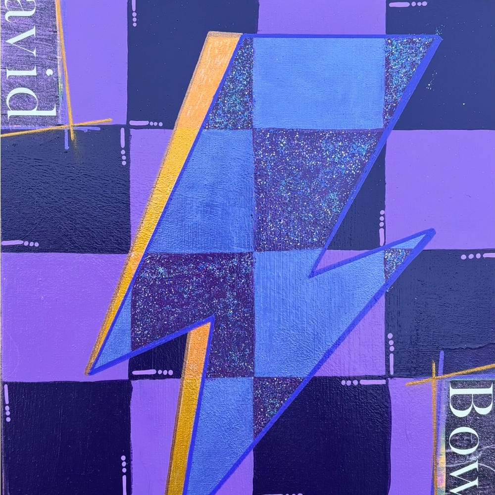 1 of 1 Original Art by Acrylic Melody. Bowie lighting bolt